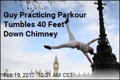 Guy Practicing Parkour Tumbles 40 Feet Down Chimney