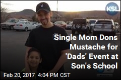 Single Mom Dons Mustache for &#39;Dads and Donuts&#39;