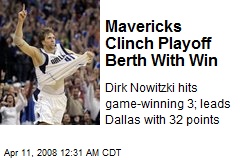 Mavericks Clinch Playoff Berth With Win