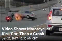 Video Shows Scary Road-Rage Incident With Motorcycle, Car
