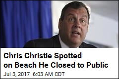 Chris Christie Relaxes on Beach He Closed to Public
