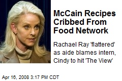 McCain Recipes Cribbed From Food Network