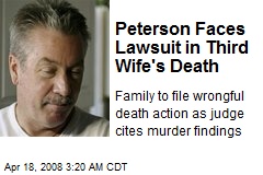 Peterson Faces Lawsuit in Third Wife's Death