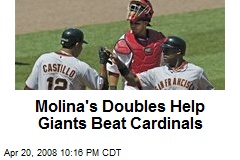 Molina's Doubles Help Giants Beat Cardinals