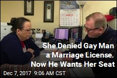 She Denied Gay Man a Marriage License. Now He Wants Her Seat