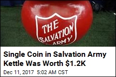 $1.2K Gold Coin Left in Salvation Army Kettle