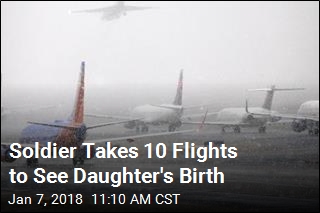 Soldier Takes 10 Flights to See Daughter&#39;s Birth