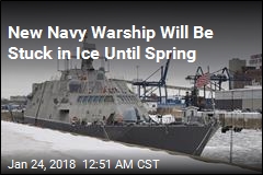 New Navy Warship Is Trapped by Ice in Canada