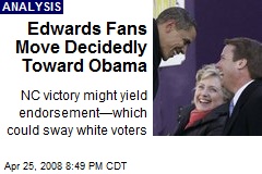 Edwards Fans Move Decidedly Toward Obama