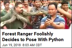 Ranger Finds Out Why Pics With Pythons Aren&#39;t a Good Idea