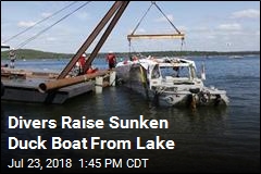 Sunken Duck Boat Is Raised From Lake Bottom