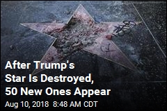 After Trump&#39;s Star Is Destroyed, 50 New Ones Appear