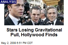 Stars Losing Gravitational Pull, Hollywood Finds