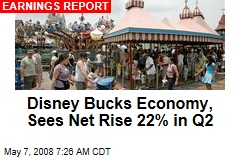 Disney Bucks Economy, Sees Net Rise 22% in Q2