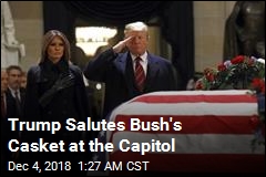 Trump Salutes Bush&#39;s Casket at Capitol