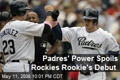 Padres' Power Spoils Rockies Rookie's Debut