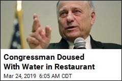 Steve King Doused With Water in Restaurant