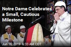 At Gutted Notre Dame, a Mass. Now With Hard Hats