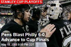 Pens Blast Philly 6-0, Advance to Cup Finals