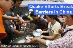 Quake Efforts Break Barriers in China