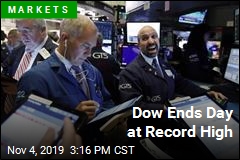 Dow Ends Day at Record High