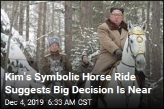 Kim Takes Symbolic Horse Ride Up Sacred Peak