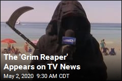 The &#39;Grim Reaper&#39; Takes Over a TV News Report