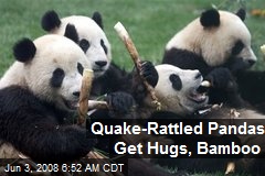 Quake-Rattled Pandas Get Hugs, Bamboo