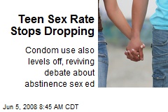 Teen Sex Rate Stops Dropping