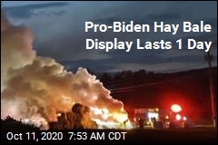 Farm Proclaims Biden Support in Hay Bales, Someone Torches It