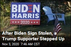 Man&#39;s Stolen Biden Sign Replaced by Unexpected Source