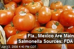 Fla., Mexico Are Main Salmonella Sources: FDA