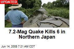 7.2-Mag Quake Kills 6 in Northern Japan