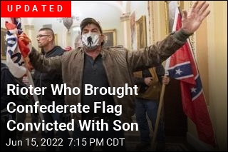 Confederate Flag Bearer Charged, With His Son