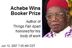 Achebe Wins Booker Prize