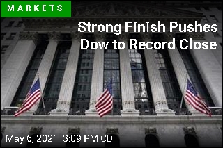Strong Finish Pushes Dow to Record Close
