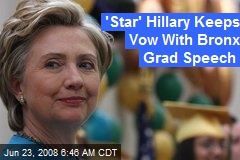 'Star' Hillary Keeps Vow With Bronx Grad Speech