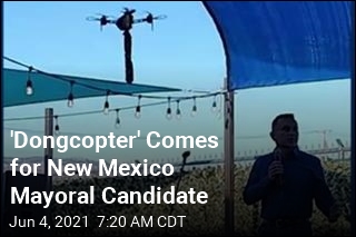 Mayoral Candidate Confronted With Drone Dangling Adult Toy