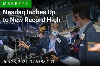 Nasdaq Inches Up to New Record High