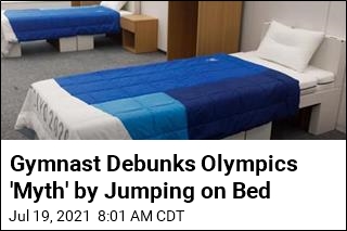 Gymnast Jumps on Bed to Debunk Olympics Rumor