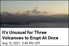 Three Volcanoes Erupting At Once in Alaska Islands