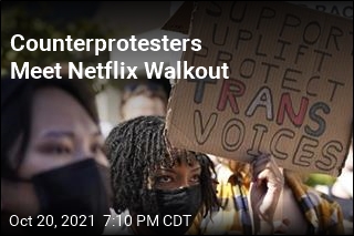 Counterprotesters Meet Netflix Walkout