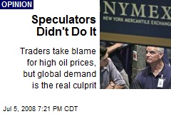 Speculators Didn't Do It
