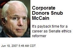 Corporate Donors Snub McCain