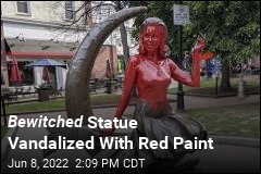 Bewitched Statue Vandalized With Red Paint