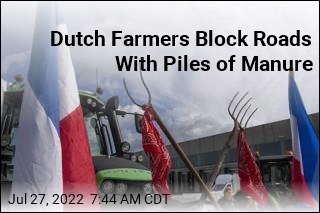 Dutch Farmers Block Roads With Piles of Manure
