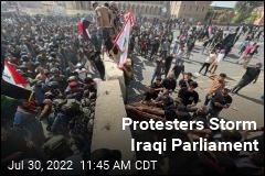Cleric&#39;s Followers Storm Iraqi Parliament