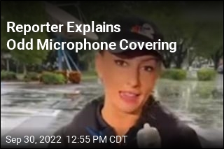 Reporter Explains Odd Microphone Covering