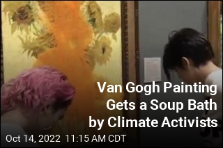 Van Gogh Painting Gets a Soup Bath by Climate Activists