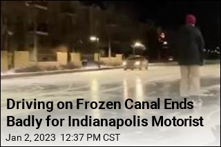 Driving on Frozen Canal Ends Badly for Indianapolis Motorist